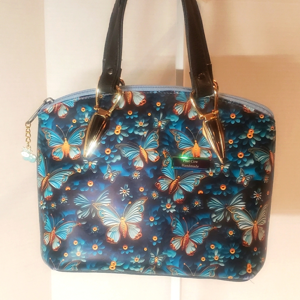 Colorful Butterfly Print Handbag